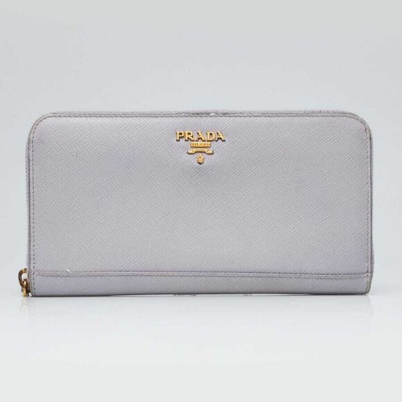 Prada Light Purple Saffiano Leather Zippy Long Wallet - Picture 1 of 8